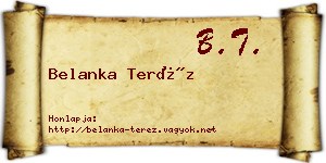 Belanka Teréz névjegykártya